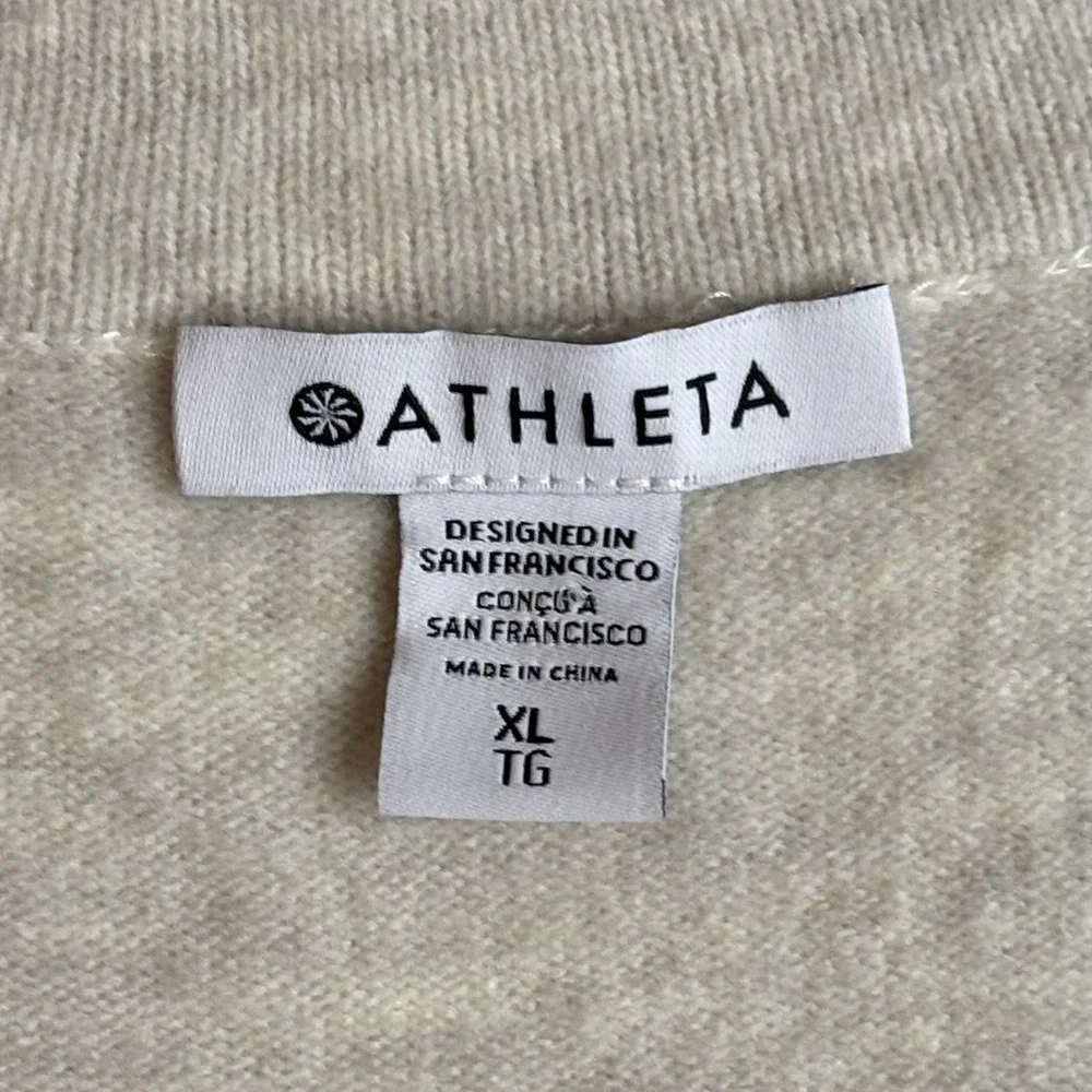NWT Athleta Westwood Sweater MSRP $169 Oatmeal Neutral XL Wool Blend Minimalist - Picture 5 of 12